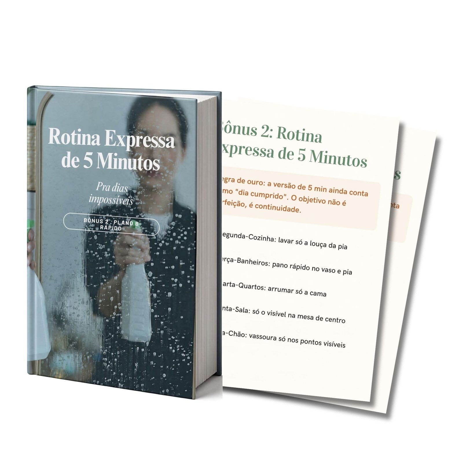 Mockup do bônus Rotina Expressa de 5 Minutos